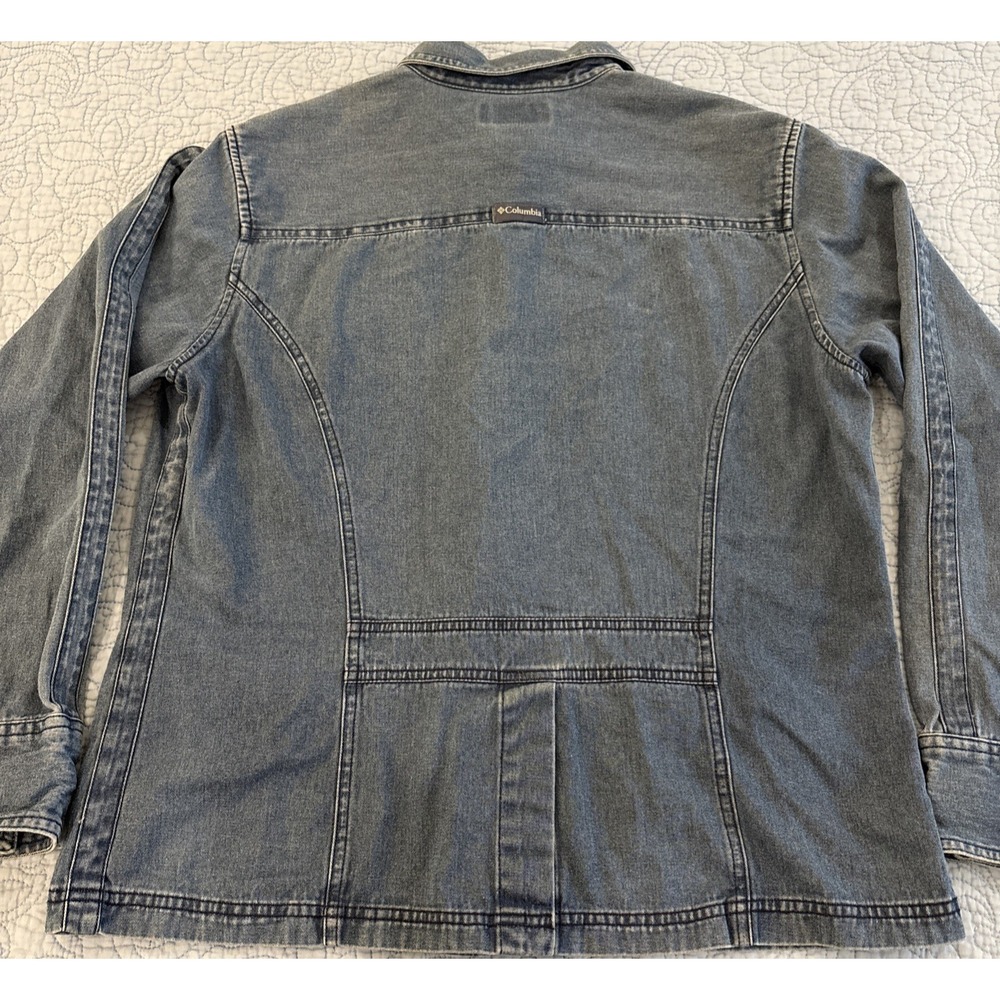 Columbia Women's Large Denim Shirt Jacket Shacket Chore Artsy - Picture 2 of 8